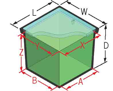 Green area indicates internal working area