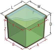 Green area indicates internal working area